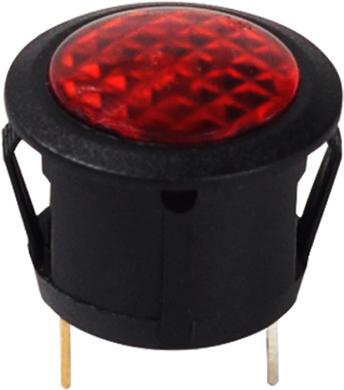 RED WARNING LIGHT (LUCAR TERMINALS FITS 20mm ROUND)