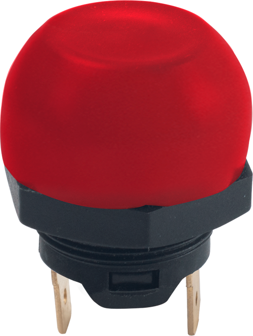 PLASTIC PUSH BUTTON M22X1 (TERMINAL TYPE WITH RED WATERPROOF COVER)